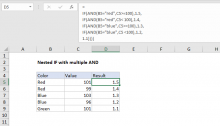 Excel formula: Nested IF with multiple AND